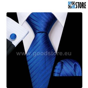 Sinine kerge diagonaalmustriga lipsu komplekt N-5757