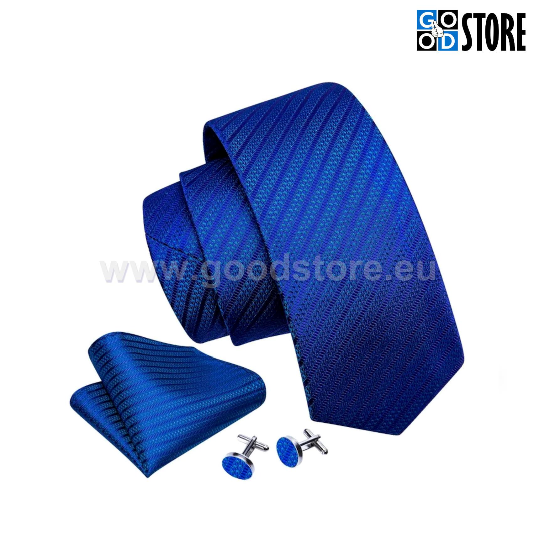 Sinine kerge diagonaalmustriga lipsu komplekt N-5757