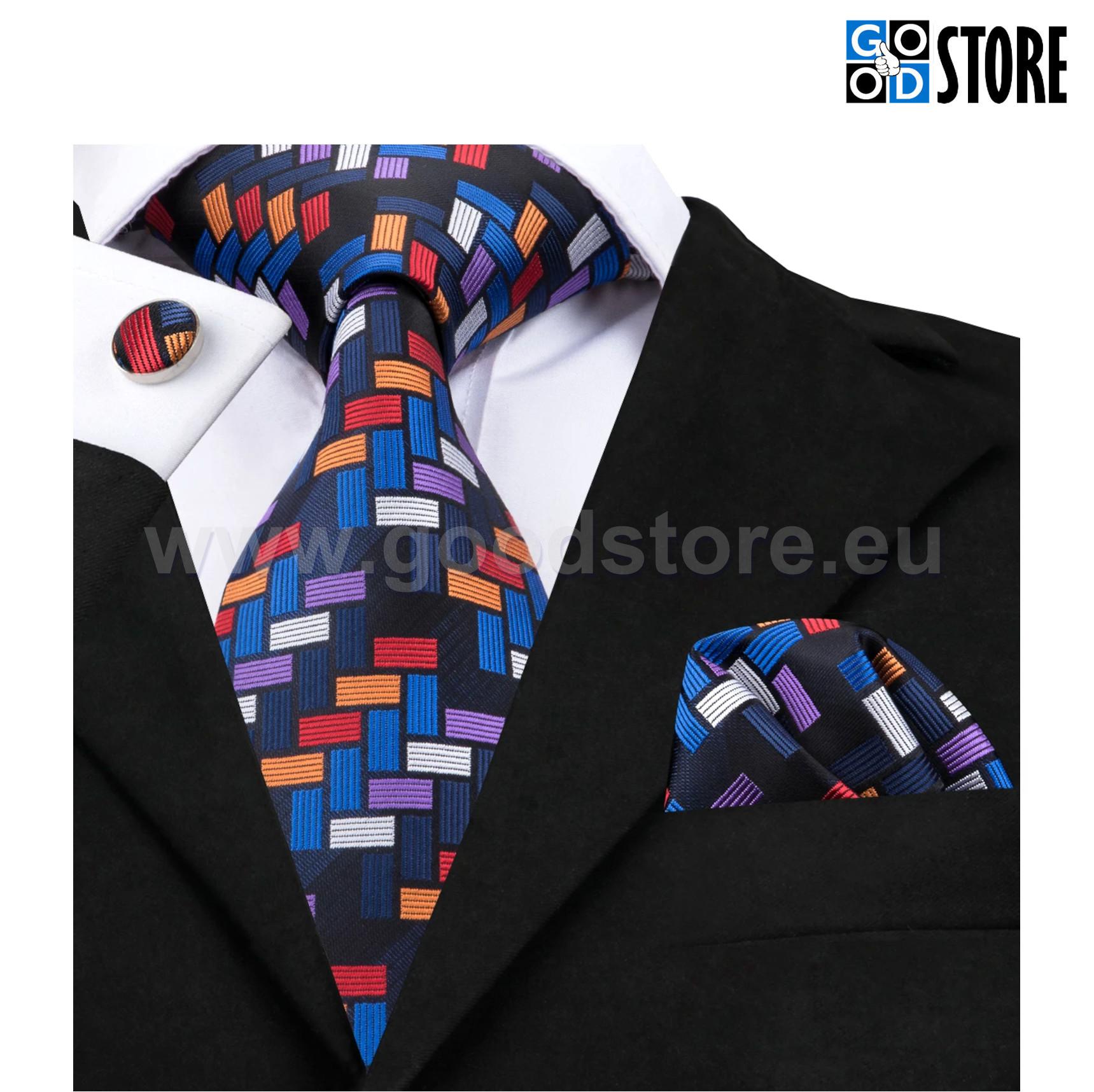 Pidulik Värvilise Tetrise mustriga mustriga lipsu komplekt