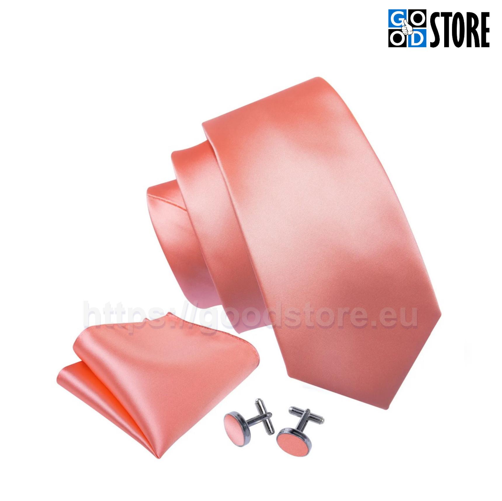 Pidulik lipsu komplekt, mans.nööpide ja rätikuga, virsik